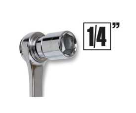 Chiavi a bussola con attacco quadro femmina 1/4" bocca esagonale cromate art. 900