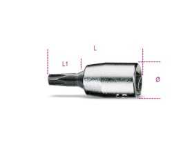 Chiavi a bussola maschio per viti con impronta Torx® con attacco quadro femmina 1/4" cromate inserti bruniti art. 900TX
