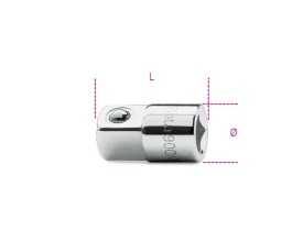 Raccordo con attacco quadro femmina 1/4" e maschio 3/8" cromato art. 900/16