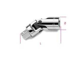 Snodo con attacchi quadri, maschio e femmina 1/4" cromato art. 900/25