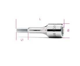 Chiavi a bussola maschio esagonale con attacco quadro femmina 3/8" cromate art. 910ME