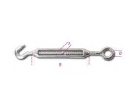 Tenditore ad occhio e gancio inox AISI 316 8206
