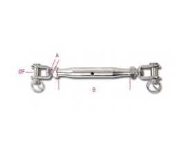 Tenditore a due forcelle con canaula a tubo inox AISI 316 8210
