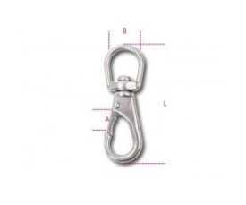 Moschettoni a gancio con girello e sicura inox AISI 316 8267