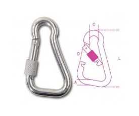 Moschettoni asimmetrici con ghiera inox AISI 316 8276G
